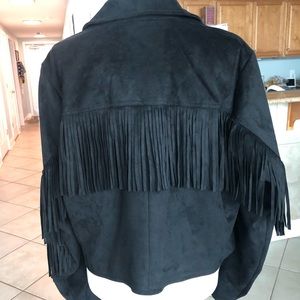 Torrid Black Fringed Moto Jacket - Plus Size 3